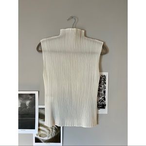 Vintage Issey Miyake High Neck Pleated Top